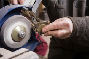 Craftsman working with stone