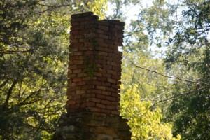 crumbling brick chimney