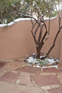 brick pavers with snow on top